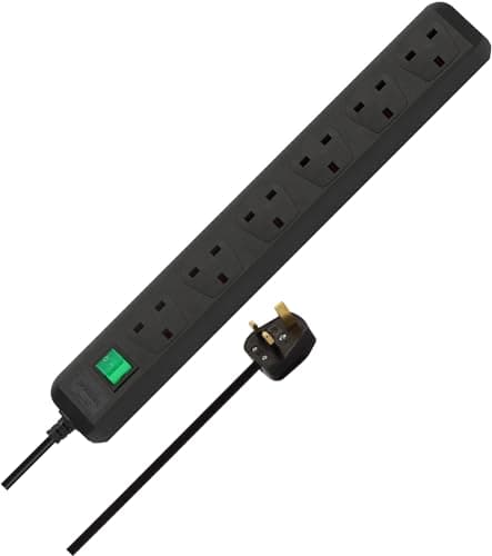 Image of Brennenstuhl Eco-Line extension socket 6-way black 1,5m 05VV-F 3G1,25 *GB*