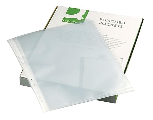 Image of Q-Connect Punched Pocket A4 50micro, Orange Peel (Pack of 100)