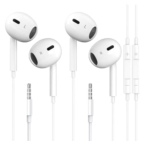 Image of DAIKAJIE 2 Pack Wired Earbuds 3.5mm,Ultra Clear Calls & No Noise Headphones Earbuds Wired, in-Ear Earphones with Mic Compatible with iPhone/iPad/Android/Laptop/PC (White)