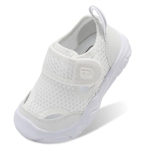 Image of JOINFREE Baby Toddler Water Shoes Swim Sandals Boys Girls Non Slip Quick Dry Mesh Aqua Socks Infant Beach Pool Shoes Barefoot First Walkers Summer Holiday Garden Footwear White 5 UK Child