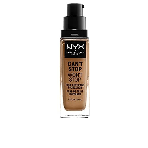 Image of NYX Professional Makeup 24 Hour Full Coverage Lightweight Foundation, Can't Stop Won't Stop, Long Lasting, Waterproof, Vegan Formula, Matte Finish, Shade: Golden