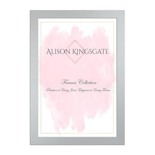 Image of Alison Kingsgate Sleek 9X6 Picture Frame - Engineered Wood with Shatterproof Perspex Front -Perfect for Photos, Posters, Certificates -Suitable for Wall Mount or Tabletop Display - Silver
