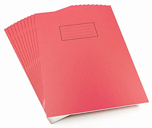 Image of Silvine A4 Red Exercise Book, Lined With Margin - 80 Pages (Pack of 10)