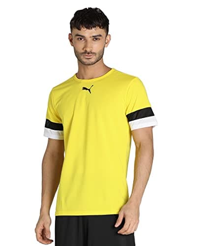Image of PUMA Men's Teamrise Jersey Shirt, Cyber Yellow-pumablack-white, XXL UK