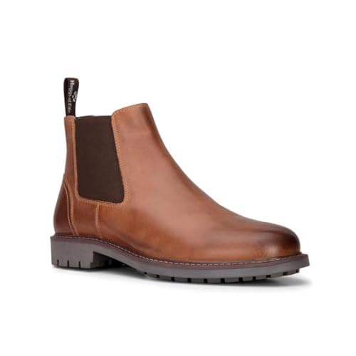Image of Hoggs of Fife - Banff Mens Leather Chelsea Boot/Dealer Boots/Ankle Pull on Boot - Burnished Tan EU 41/7 UK