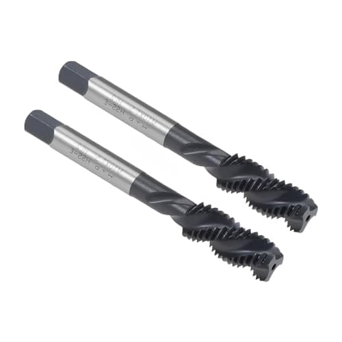 Image of Boxonly Spiral Flute Thread Tap M10 x 1.5mm, for Processing Blind Holes and Sticky Materials, HSS Nitriding Coated, H2 Tolerance, Metric Machine Threading Tap Screw Thread Tapping Tool, 2pcs