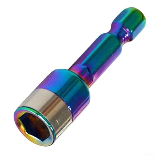 Image of 8mm Non-Magnetic Hex Socket Nut Driver Secure Steel Ball Sleeve Metal Adapter Enhanced Precision for Electronics Automotive DIY Mechanics Pack of 1 or 2(B)