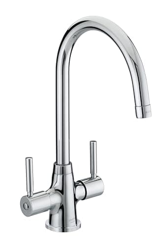 Image of Bristan Monza Kitchen Tap - swivel spout, two lever EasyFit chrome kitchen sink tap, MZ SNK EF C