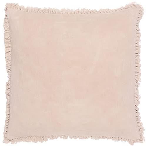 Image of furn. Yard Bertie Washed Cotton Velvet Cushion Cover – Soft Velvet Relaxed Style (Natural – 45x45cm)