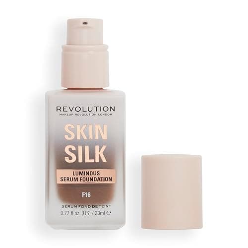 Image of Makeup Revolution, Skin Silk Serum Foundation, Light to Medium Coverage, Contains Hyaluronic Acid, F16, 23ml