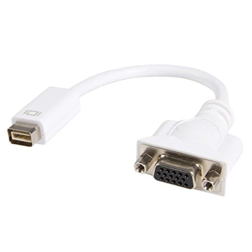Image of StarTech.com MDVIVGAMF Mini DVI to VGA Video Cable Adapter for MacBook's and iMacs, Video Adapter, Mini-DVI (M) to HD-15 (VGA) (F), 7.9 Inch, White
