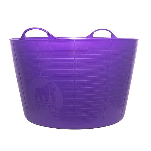Image of Red Gorilla 75L Flexible Tub 2-Handled in Purple Weather Resistant Suitable for Animal Horse or Pet Food Storage and Preparation DIY Builders Gardening
