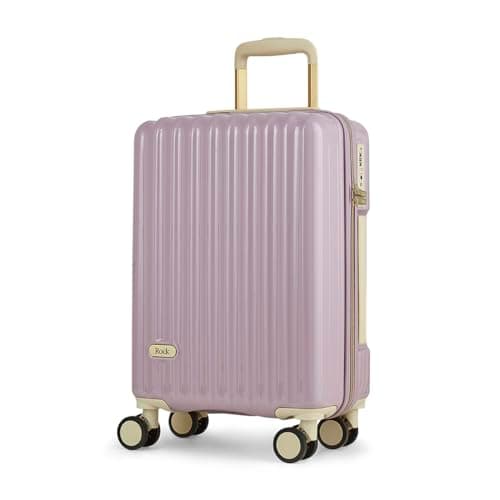 Image of Rock Primrose Small Hard Shell Cabin Suitcase in Purple - Lightweight & Stylish Design, 360 Swivel-Wheels & TSA Combination Lock - 55x37x22.5cm 33L Capacity