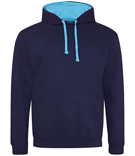 Image of AWDis Men's Varsity Hoodie, Multicoloured (Oxford Navy/Hawaiian Blue), XX-Large