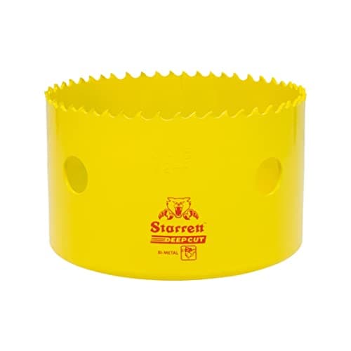 Image of Starrett Deep Cut Hole Saw - DCH0358 Heavy Duty Bi-Metal with Extra Cobalt HSS Teeth - For Metals Wood Cast Iron Fibreglass Plastic Materials - 92mm