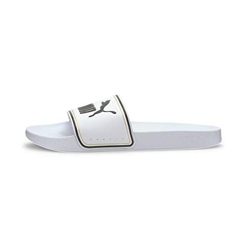 Image of PUMA Unisex Leadcat FTR Slide Sandal, White Team Gold Black, 4 UK