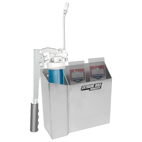 Image of Extreme Max 5001.6368 Grease Gun Holder with Spare Cartridge Slot for Race Trailer, Garage, Shop, Enclosed Trailer, Toy Hauler - Silver