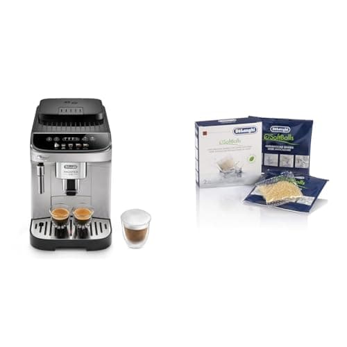 Image of De'Longhi Magnifica Evo, Bean to Cup Coffee and Cappuccino Maker, ECAM292.33.SB, Silver & Softballs, 2 bags, balls prevent the formation of limestone water, universal coffee