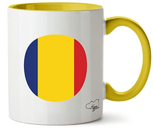Image of Hippowarehouse Romania Flag Printed Mug Various Colour Options Ceramic Cup Kitchenware 11oz