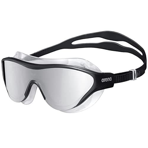 Image of ARENA Unisex's The ONE MASK Mirror Goggles, Silver-Black-Black, Size One Size
