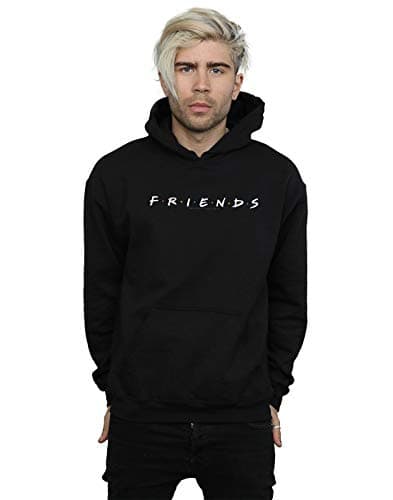 Image of Absolute Cult Friends Men's Text Logo Hoodie Black Large