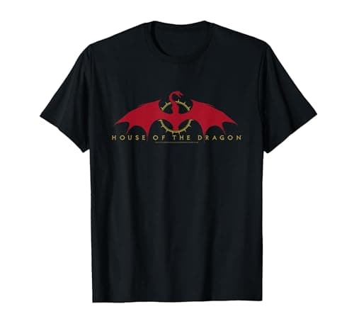 Image of Game of Thrones House of The Dragon Logo T-Shirt, Men, Black, X-Large