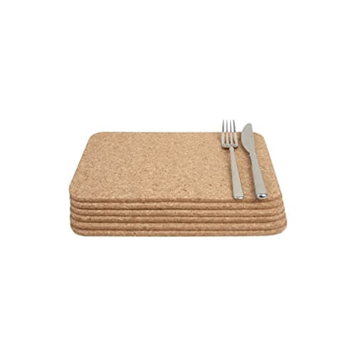 Image of T&G Rectangular Table Mats in Cork, 28 x 20 x 0.6 cm, Set of 6