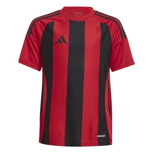 Image of adidas Unisex Kids Striped 24 Jersey Kids, Team Power red 2/Black, 7-8 Years
