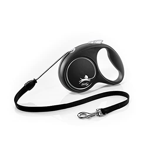 Image of flexi Black Design M Cord 5 m black/silver, retractable leash for dogs up to 20 kg