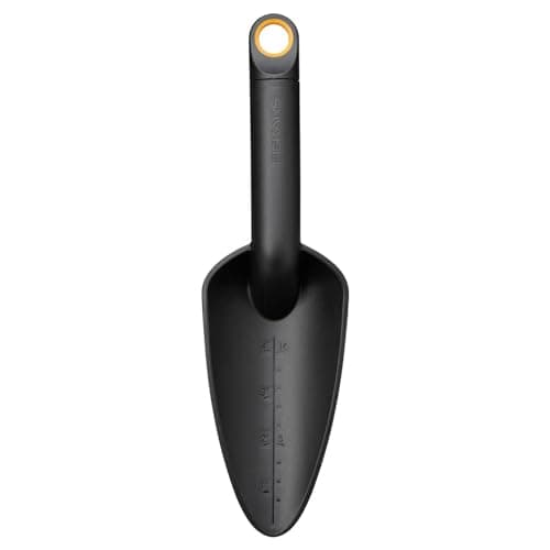 Image of Fiskars flower trowel, length: 28 cm, glass fibre reinforced plastic, black/orange, solid, 1071899