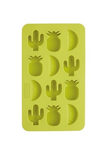 Image of BarCraft Tropical Chic Novelty Silicone Ice Cube Tray, 22 x 13 cm (8.5" x 5") - Green