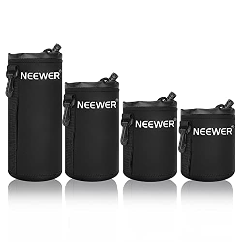 Image of Neewer Lens Case 4-Pack, Lens Pouch Bag with Thick Protective Neoprene for DSLR Camera Lens (Fit for Canon, Nikon, Sony, Olympus, Panasonic) Includes: Small, Medium, Large, XL Size