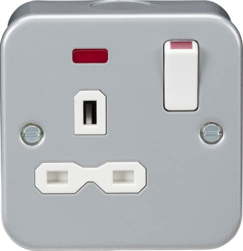 Image of Knightsbridge Metal Clad 13A 1G DP Switched Socket with neon