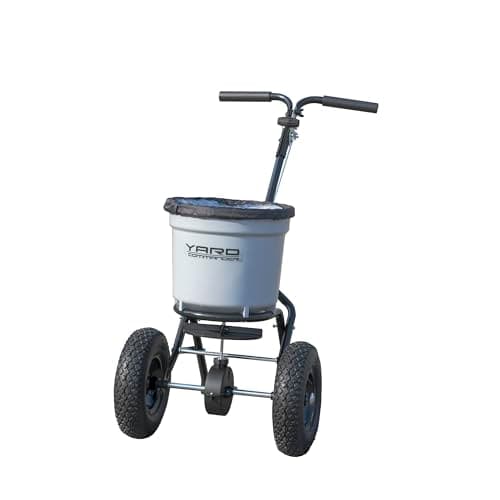 Image of Yard Commander Commercial 50lb Walk-In Push Broadcast Shaker - 12ft Dispersion - Fertilizer, Salt and Grass Seed - Clog Free Design - Fully Enclosed Gear - Adjustable