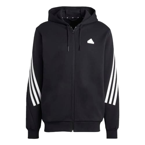 Image of adidas Men's Future Icon 3-Stripes Full-Zip Hoodie, Black/White, S