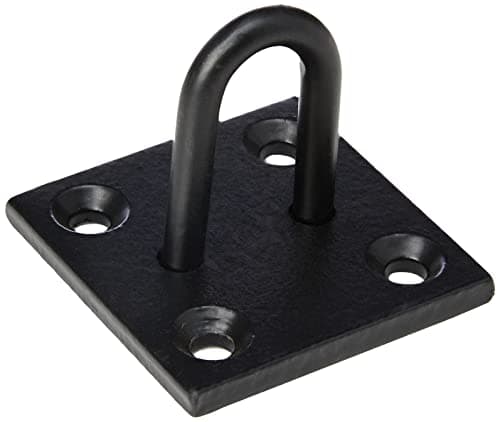Image of Merriway BH04490 8mm Heavy Duty Steel Staple on Plate for Chain etc, 50x50mm - Black Steel