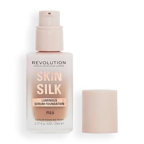 Image of Makeup Revolution, Skin Silk Serum Foundation, Light to Medium Coverage, Contains Hyaluronic Acid, F12.5, 23ml