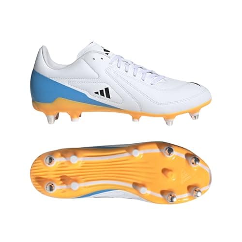 Image of adidas Mens RS 15 Adults Soft Ground Rugby Boots White/Black/Luc 9 UK