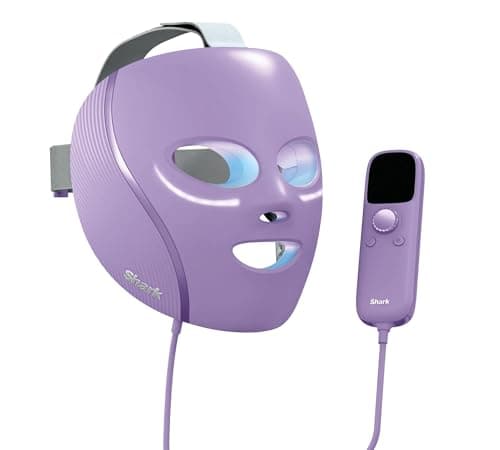 Image of Shark CryoGlow LED Face Mask with Under-Eye Cooling, Anti-Ageing & Blemish Repair, Red & Blue LED, Infrared Light Therapy, USB-C, Remote Control, Storage Bag, Adjustable Straps, FW312UKPR