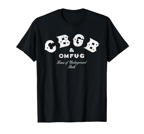 Image of CBGB Classic Logo On Black T-Shirt, Men, Black, X-Large