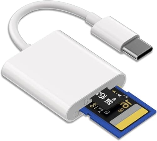 Image of USB C Card Reader, USB Type C OTG Adapter to SD for Micro SD/TF Cards for MacBook Air Pro, iPad Pro/mini/Air, iPhone 15/Plus/Pro/Pro Max, Samsung, Huawei, Xiaom, Pixel, etc (2-in-1)