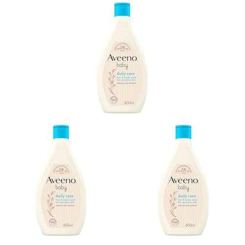 Image of Aveeno Baby Daily Care Hair and Body Wash 400 ml (Pack of 3)