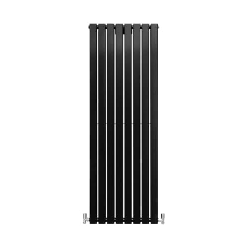 Image of Designer Radiators 160 x 56cm Flat Panel Modern Central Heating Matt Black Vertical Column Double Panel Wall Mounted Slimline Kitchen Living Room Bathroom Commercial Cleaning Brush & Fixing Kit