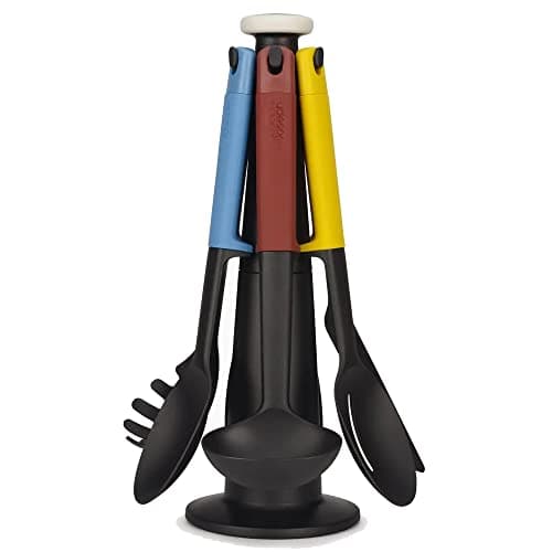 Image of Joseph Joseph Elevate - Kitchen tools & gadgets Carousel 6-Piece Utensil Set with rotating stand, Ergonomic silicone handles, non stick head- Blue Multicolour