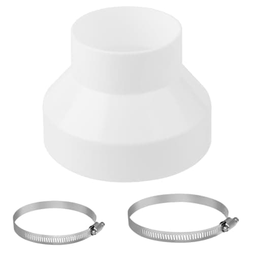 Image of Amentalove Round Ducting Reducer 150mm to 100mm mit Stainless Hose Clips, Reducer for Extractor Bonnet, 6 to 4 inch Duct Pipe Reduction Coupler for Extractor Fans, Cooker Hood Tumble Dryer Ventilation