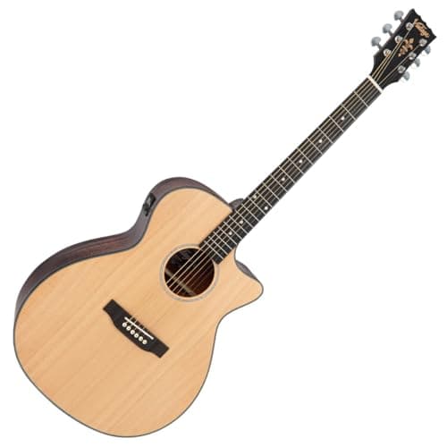 Image of VINTAGE STAGE SERIES GRAND CUTAWAY ELECTRO GUITAR - NATURAL