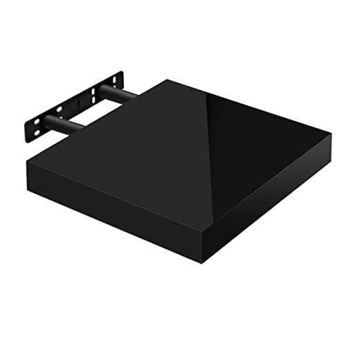 Image of WOLTU Wall Floating Shelf High Gloss Black CD DVD Shelf Bookshelf Wooden Board 25x22.9x3.8cm, RG9488sz