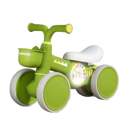 Image of ride on car Ride on Toys Baby Balance Bikes 4 Wheel Wiggle Car with Front Basket for 1-3 Years Old Boys Girls Gifts wiggle cart(Gr�n)