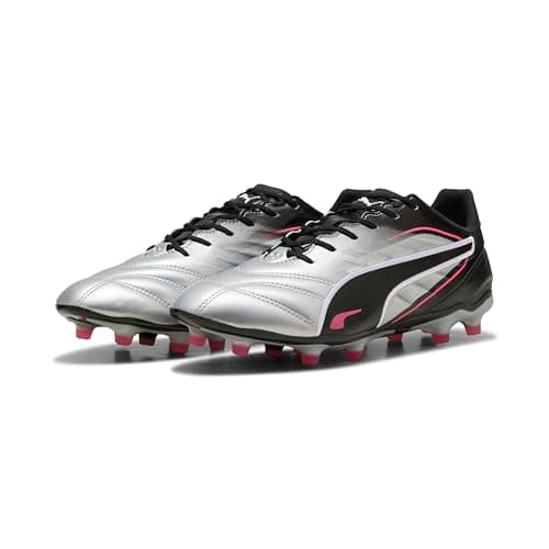 Image of PUMA Unisex King PRO Firm Ground/Artifical Ground Football Boots, PUMA Silver-PUMA Black-Sun Struck-PUMA White, 8.5 UK