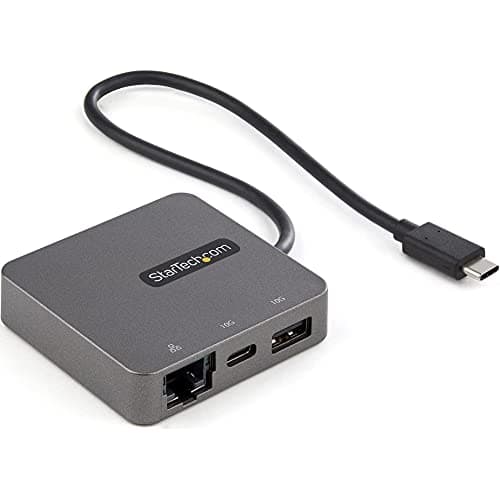 Image of StarTech.com USB-C Multiport Adapter - USB 3.1 Gen 2 Type-C Mini Dock - USB-C to 4K HDMI or 1080p VGA Video - 10Gbps USB-A USB-C, GbE - Portable Travel Laptop Dock - Works w/Thunderbolt 3 (DKT31CHVL)